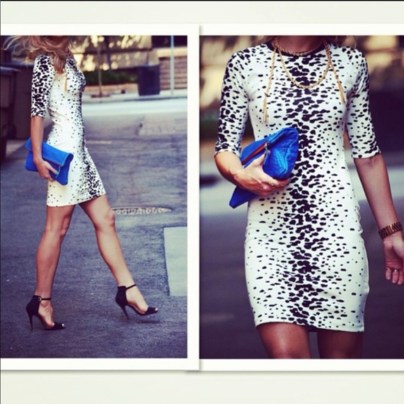 French Connection Blue Leopard Dress - Picture 1 of 4